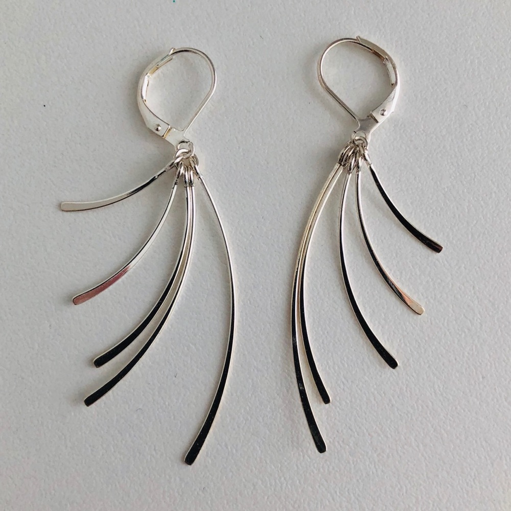 2 pair sterling silver dangle earrings - Picture 3 of 5
